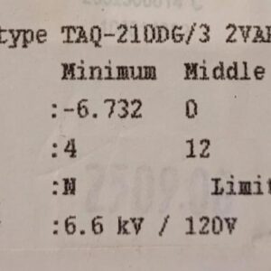 DEIF Var transducer 4-12-20 mA to -6.732, 0, 6.732 MVAr  1200A/5A, 120V
